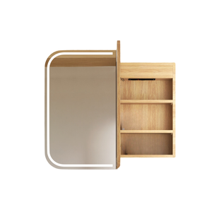 Attica 900 x 750mm Natural Oak Porta LED Soft Square Shaving Cabinet