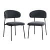 Oikiture 2x Dining Chairs Kitchen Lounge Seat Linen Fabric Accent Chair Grey