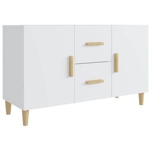 vidaXL Sideboard White Engineered Wood Highboard Side Cabinet Home Organiser