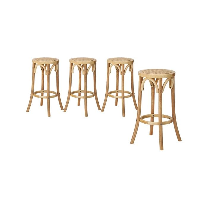 Oikiture Bar Stools Natural X4