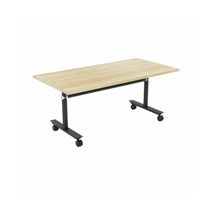 Olg Ascend Flip Table Black Frame New Oak Ravine Top L1600mm X W600mm