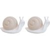2PK LVD Sheldon Snail Ceramic Figurine Home/Lounge Decor Large