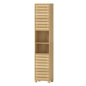 Levede Tall Bathroom Cabinet - Oak Wood