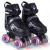 Costway Adjustable Roller Skates Quad Skating Shoes Beginner Age 7-9 Black