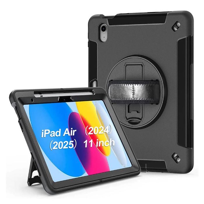 Rugged iPad Case with Pen Holder for iPad Air 11" (M2/M3, 2024-2025)/5th 10.9"(2022)/4th10.9"(2020)& iPad Pro 11" (2018-2022)