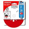 Diablo 125mm 24 Grit Aluminium Oxide Fibre Disc - 4 Pack