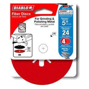 Diablo 125mm 24 Grit Aluminium Oxide Fibre Disc - 4 Pack