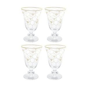 4pk Lvd Honeycomb Bee Wine/water Glass Barware/drinkware Decor 350ml 16x11x7.5cm