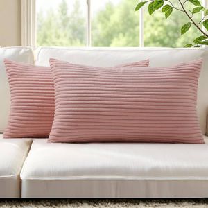 Gioia Casa 2-pack Corduroy Velvet Cushion Covers - 30cm X 50cm, Pink