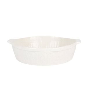 NF Living Round Baker 31x28x7 Durable Ceramic Baking Dish Bakeware White