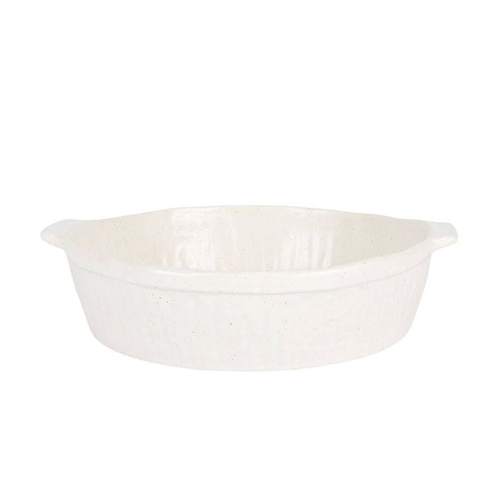 NF Living Round Baker 31x28x7 Durable Ceramic Baking Dish Bakeware White