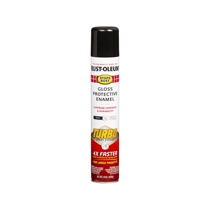 Rust-Oleum 680g Gloss Black Stops Rust Turbo Spray Paint - Black