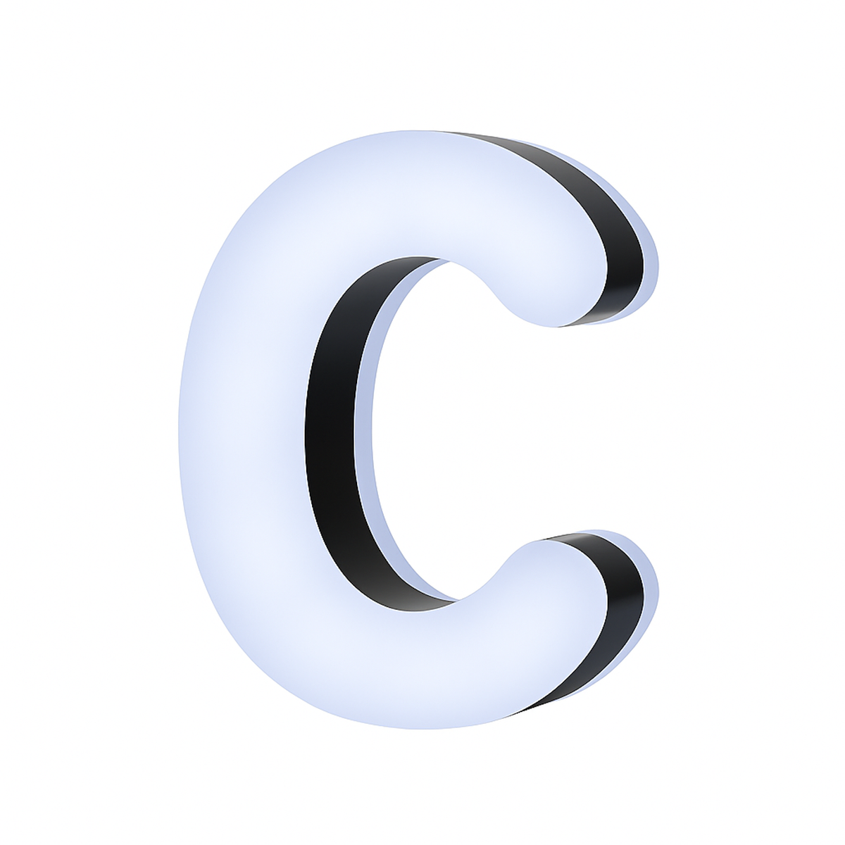 Lit Up 3D Led Letter C Illuminated Opal Acrylic 100mmHx92mmWx23mmD ...