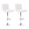 Homfurn Set Of 2 Adjustable Swivel Bar Stools Gas Lift White 68-81cm Seat Height Kitchen Home Bar Dining Room Cafe