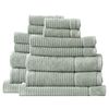 14pc Renee Taylor Cambridge 650GSM Textured Bath/Hand/Face Towel Mat Eucalyptus