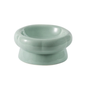 Petal Style Ceramic Cat Bowls- Light Green - 15*15*7.5cm(L*W*H)