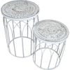 2pc LVD Timber Metal 64/51cm Side Table Home Furniture Round - White
