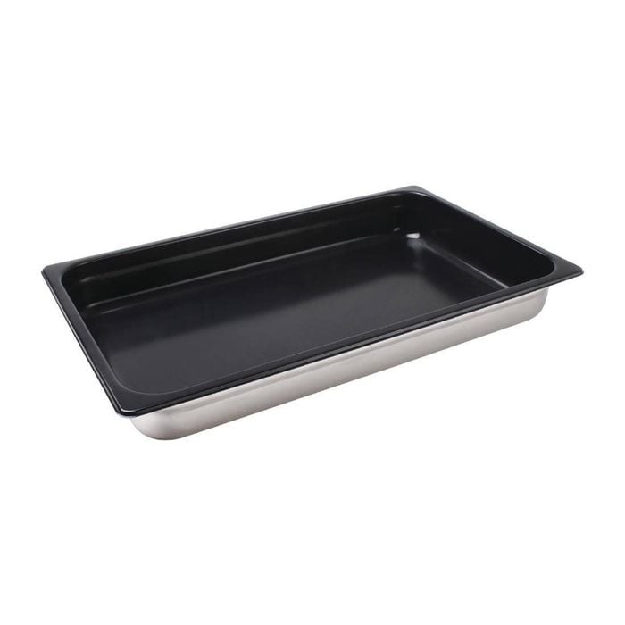 Vogue Gastronorm Tray Heavy Duty Non-stick Stainless Steel 1/1 40mm Oven Baking Pan