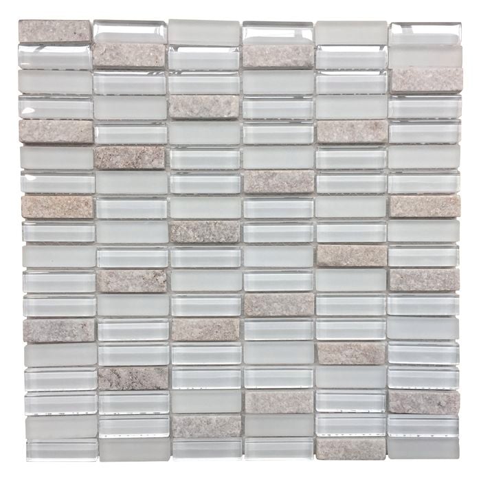 Johnson Tiles 300 x 300mm Crystal Glass & Stone Blend Mosaic Wall Tile