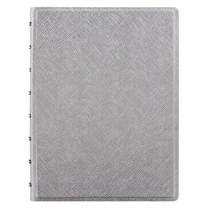 Filofax A5 Saffiano Notebook Journal Diary School Stationery Metallic Silver