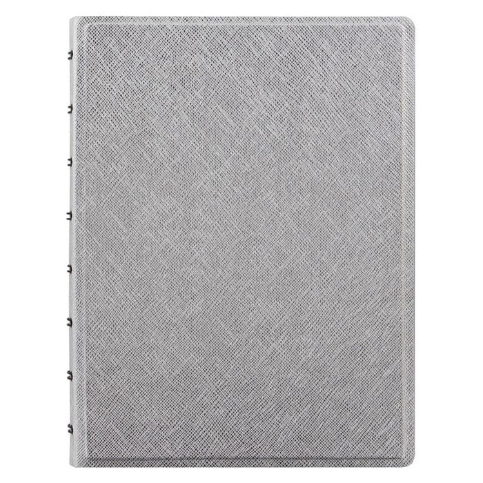 Filofax A5 Saffiano Notebook Journal Diary School Stationery Metallic Silver