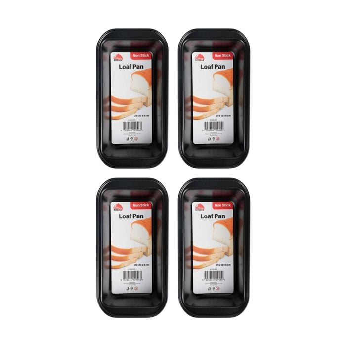 4PK Culinary Kitchen Non-Stick Rectangular Bread Baking Loaf Pan Tray 25x13cm