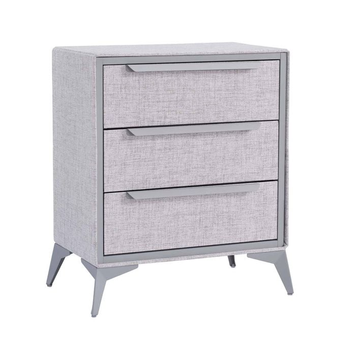 Bellos Living 3 Drawer Chest Fabric Drawers in Grey