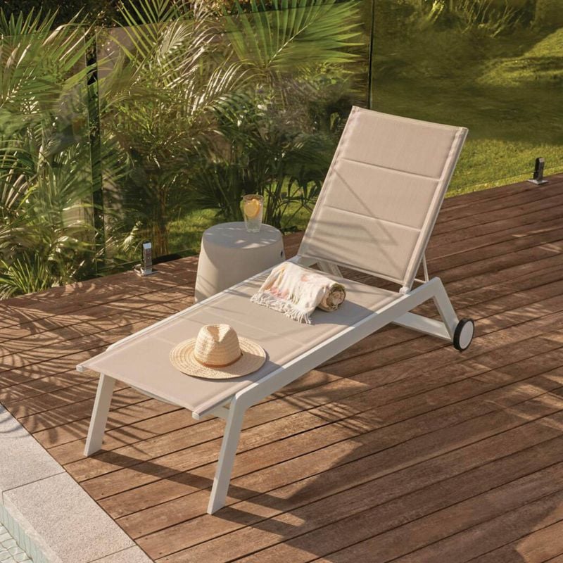 Cordoba Aluminium Sunlounge White