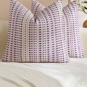 Gioia Casa 2-Pack Bohemian Dot Woven Cushion Covers 45cm x 45cm - Purple