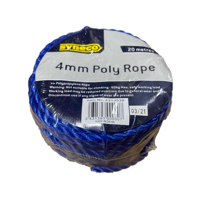 Syneco 4mm x 20m Polypropylene Rope