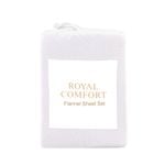 Royal Comfort Fleece Flannel Sheet Set Ultra Soft Thermal Bedding King White
