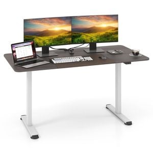 Costway 1.4 X 0.7m Electric Standing Table Motorised Computer Desk Grey