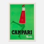 Galrie Vintage Campari Poster - Iconic Red Bottle with Green Legs for Retro Home Decor, Poster Only, A4 21 x 30cm (8 x 12inch)