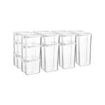 16 Piece Food Containers Set - 4 Sizes - White