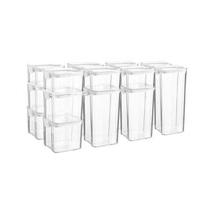 16 Piece Food Containers Set - 4 Sizes - White