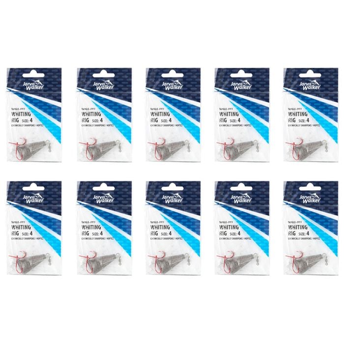 10x Jarvis Walker Tangle Free Whiting Rig Hooks Size 4