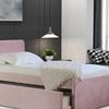 Istyle Selina King Single Trundle Storage Bed Frame Velvet Pink