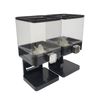 Kitchee 3.7L Double Cereal Dispenser Countertop Rice or Grain Storage Black