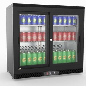Thermaster Double Sliding Door Drink Cooler  - Commercial Bar Fridges (sc248sd)