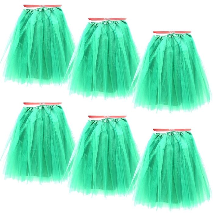 6x Green Tulle Ballerina Tutu – Large, Perfect for Costumes, Dance, and Events Australia Day - Green | Large | Tutu