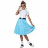 50s Greaser Rock Roll 1950s Sock Hop Retro Girls Costume Blue Poodle Skirt XS