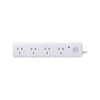 Click White 4 Outlet Surge Protection Powerboard