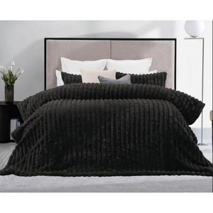 Cdsi Arna Fleece Comforter Queen Set 2 Pillow Cases 48x73cm Black 240x240cm