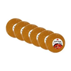 6PK Culinary Kitchen Round Heat Protection Surface Protector Trivet Cork 21cm