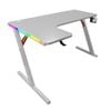Miuz White 140cm Large Gaming Desk Rgb Carbon Fiber Finish Desktop Pc Table