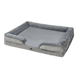Pawz XXL Size Pet Dog Bed Velvet Flannel Soft Cushion Nest Sofa in Grey