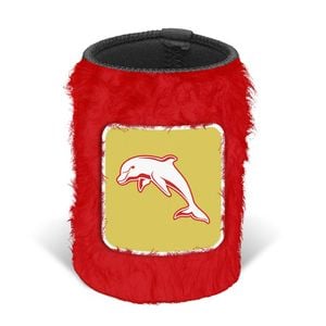 Dolphins NRL FLUFFY Beer Can Bottle Cooler Stubby Holder