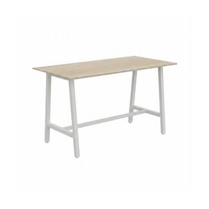 Olg Axis Trestle Bar Leaner 4 Leg White Frame Nordic Maple Top L1800mm X W900mm