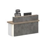 Modern Furniture JARIN  Reception Desk Left Panel - Carbon Grey & White Colour