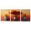 3pcs African Vases Dark Color Charm Print 100% Australian Made 3 x 40x60cm (Metal Print)